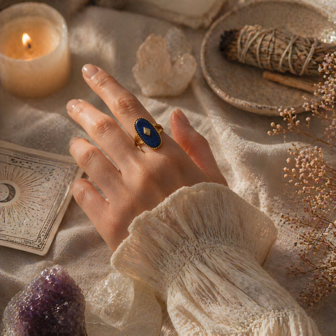 Amulett gyűrű – Lápisz lazuli