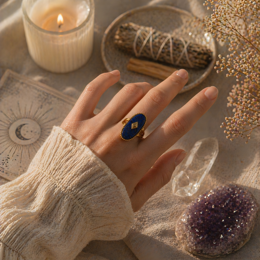 Amulett gyűrű – Lápisz lazuli