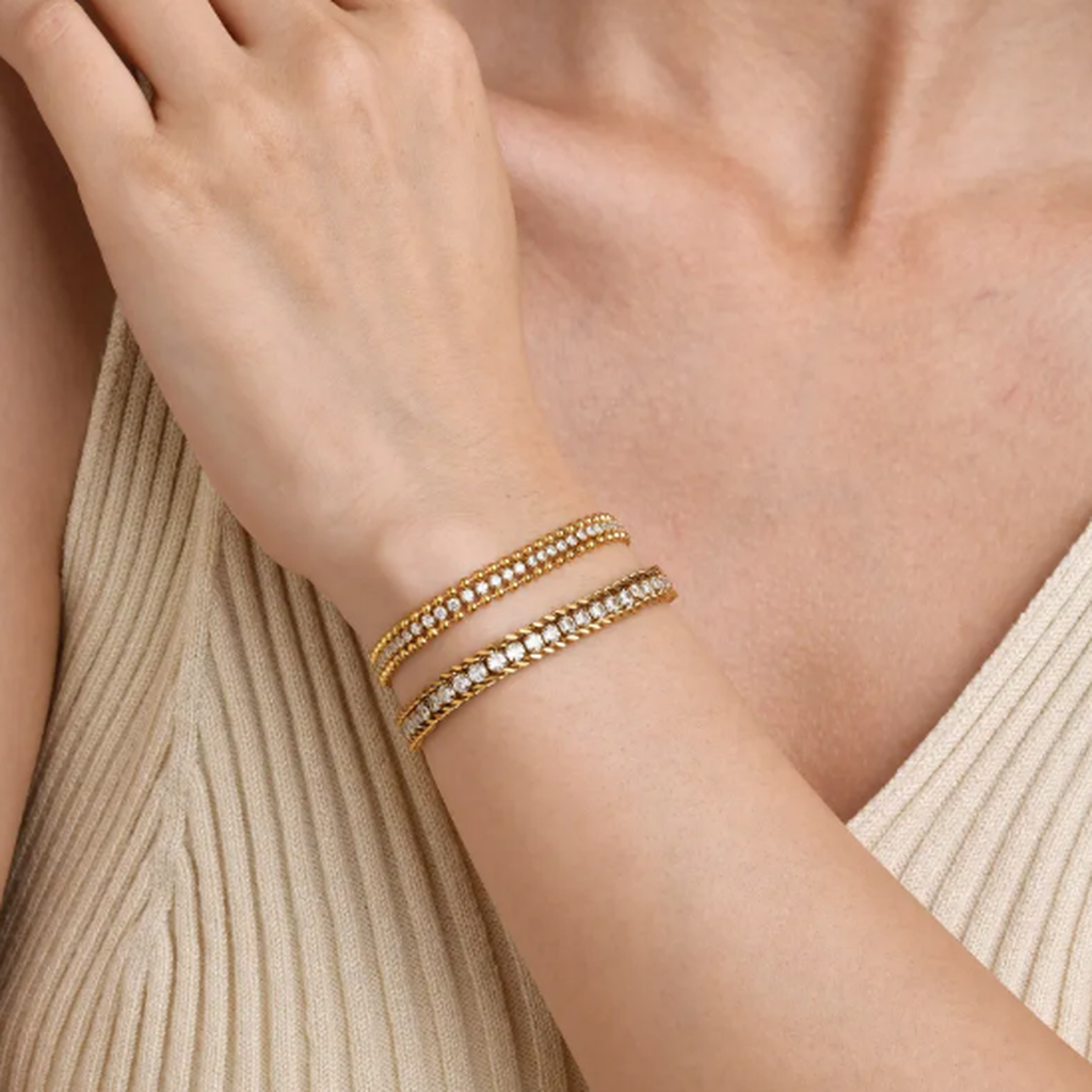 Acél cirkónialáncos karkötő