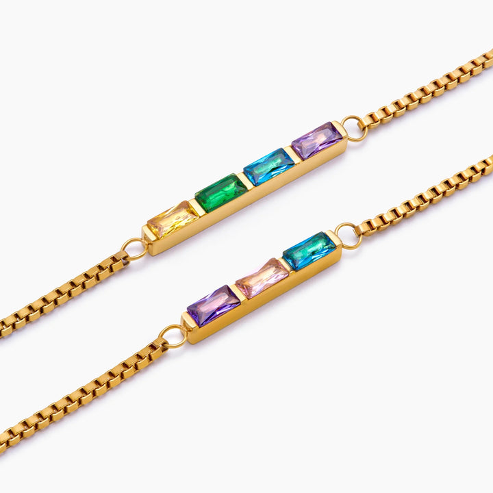 Csinos Baguette Birthstone karkötő