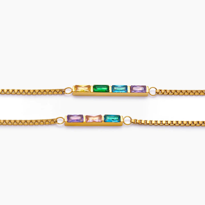 Csinos Baguette Birthstone karkötő