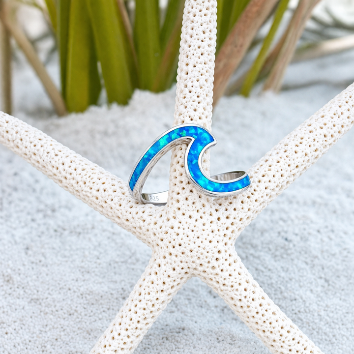 Tenger opál és ezüst gyűrű