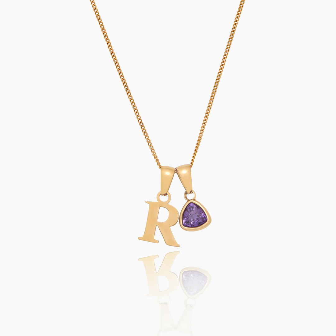 Kezdeti Birthstone Charm nyaklánc