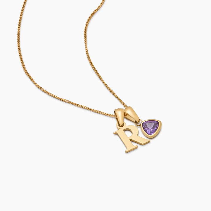 Kezdeti Birthstone Charm nyaklánc
