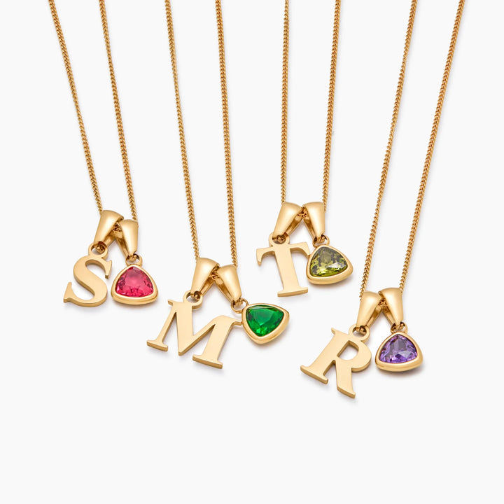 Kezdeti Birthstone Charm nyaklánc
