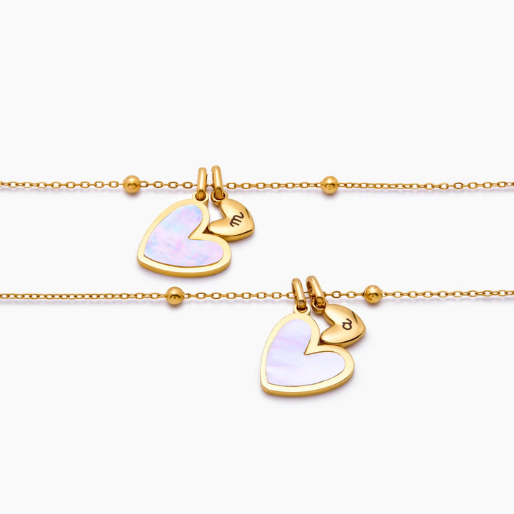 Kezdeti Heart Duo nyaklánc