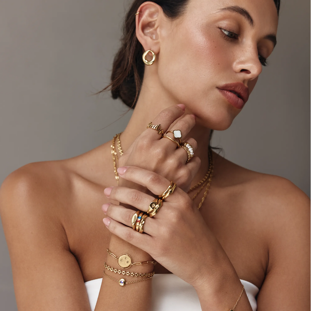 Princess Cut Birthstone gyűrű