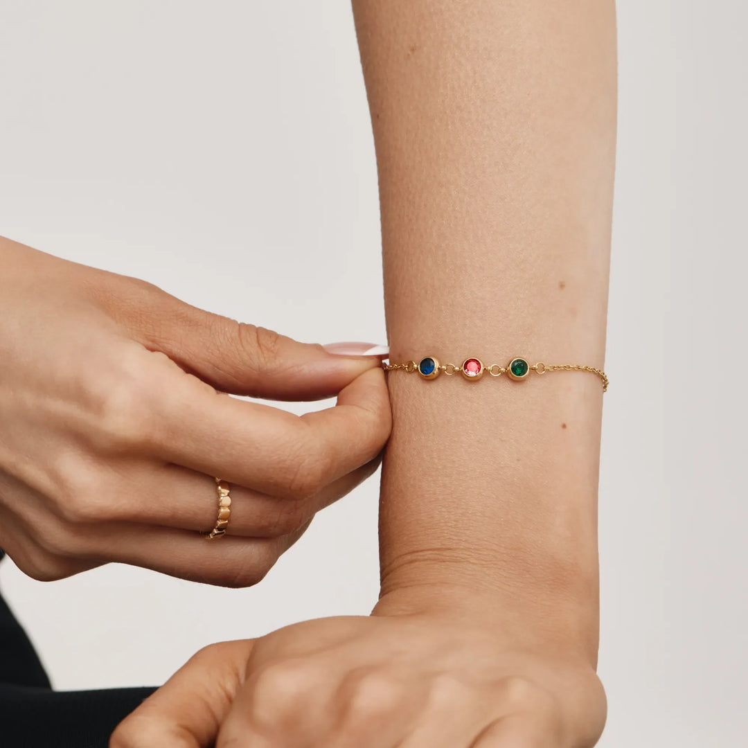 Személyre szabott Multi-Birthstone karkötő