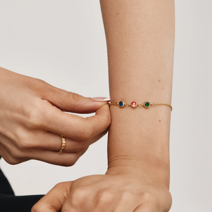 Személyre szabott Multi-Birthstone karkötő