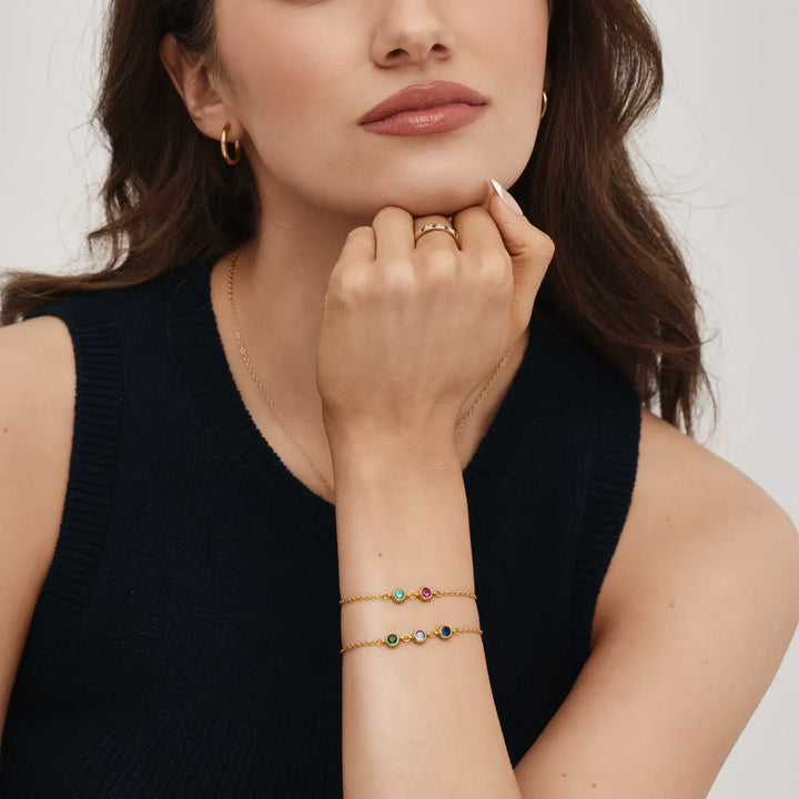 Személyre szabott Multi-Birthstone karkötő