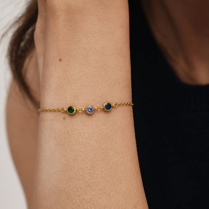 Személyre szabott Multi-Birthstone karkötő