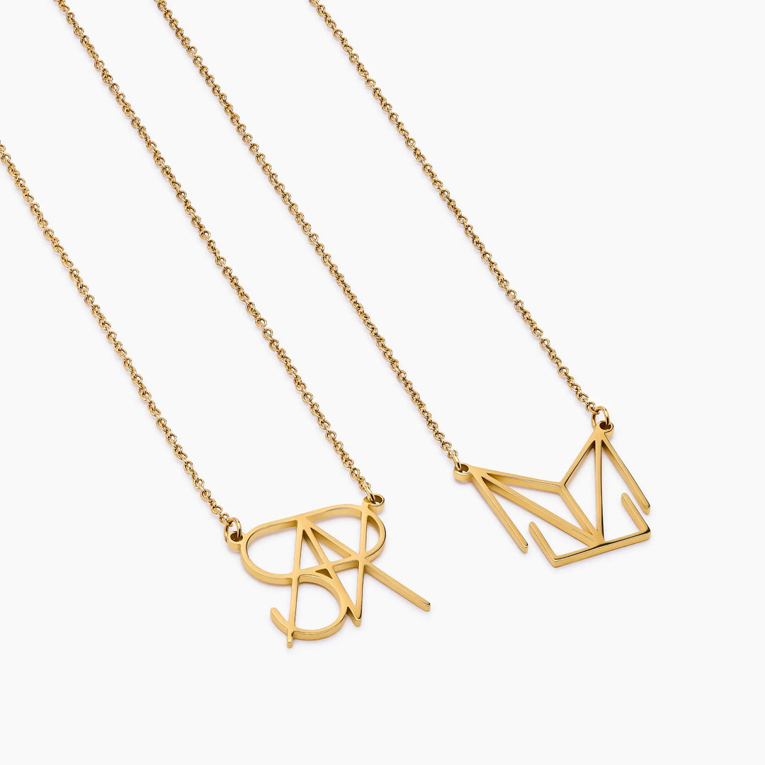 Minimalista monogram név nyaklánc
