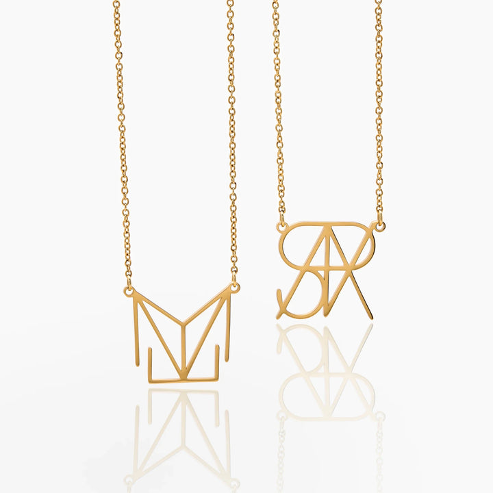 Minimalista monogram név nyaklánc
