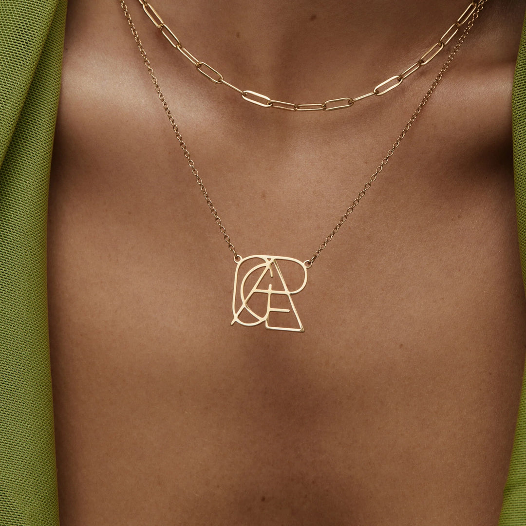 Minimalista monogram név nyaklánc