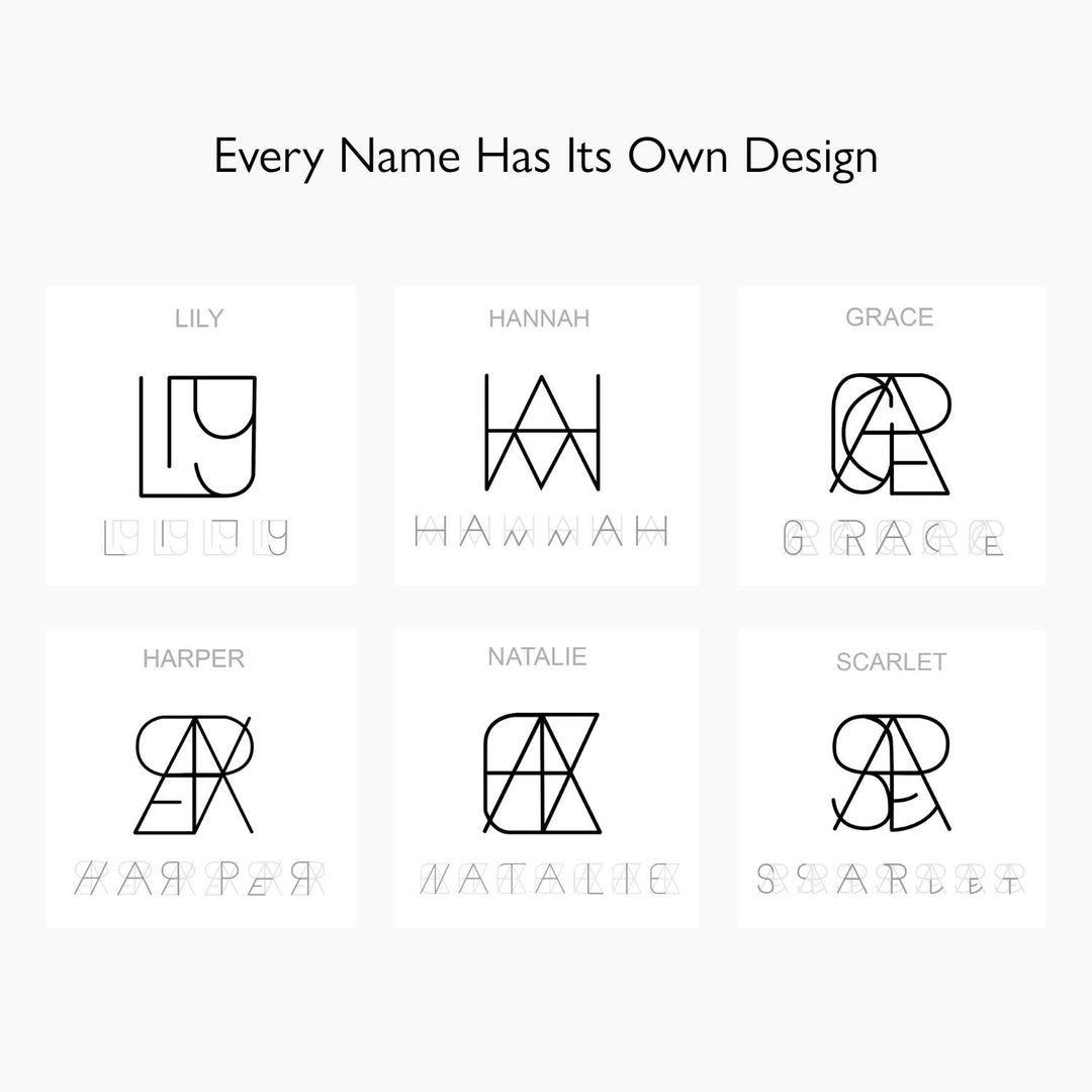 Minimalista monogram név nyaklánc