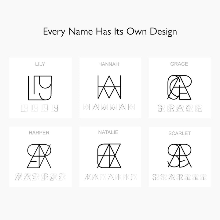 Minimalista monogram név nyaklánc
