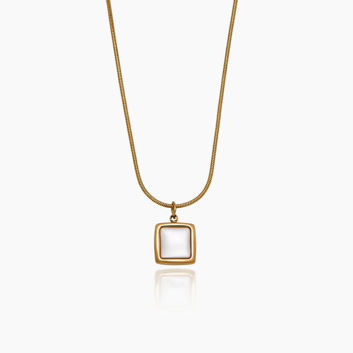 Mother of Pearl Square medál nyaklánc
