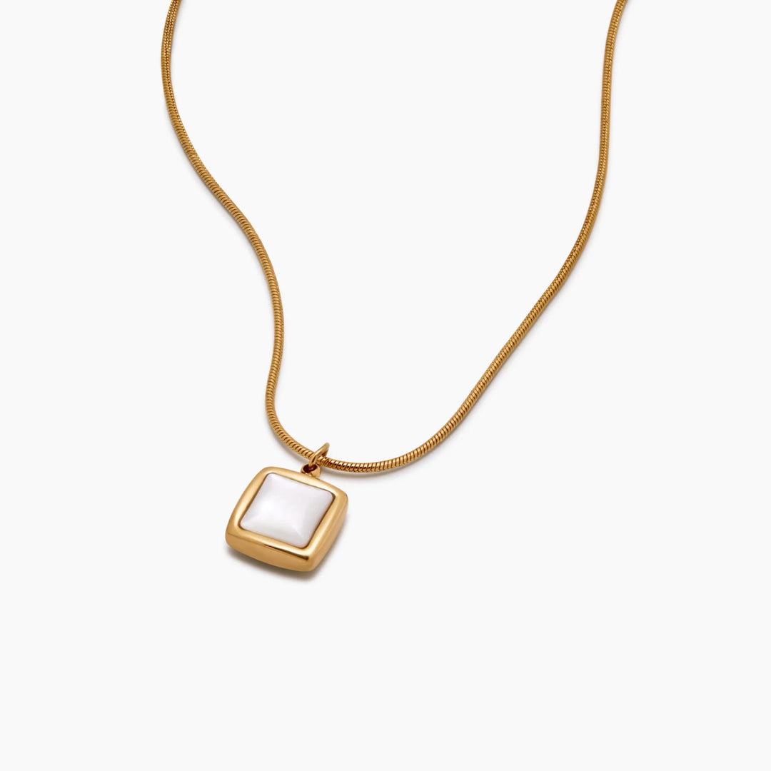 Mother of Pearl Square medál nyaklánc