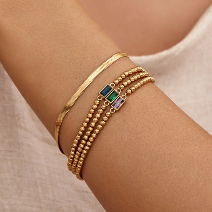 Arany gyöngyös Birthstone karkötő