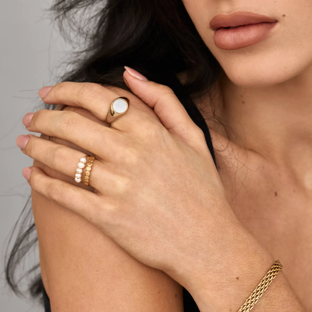 Mini Pearl Row gyűrű