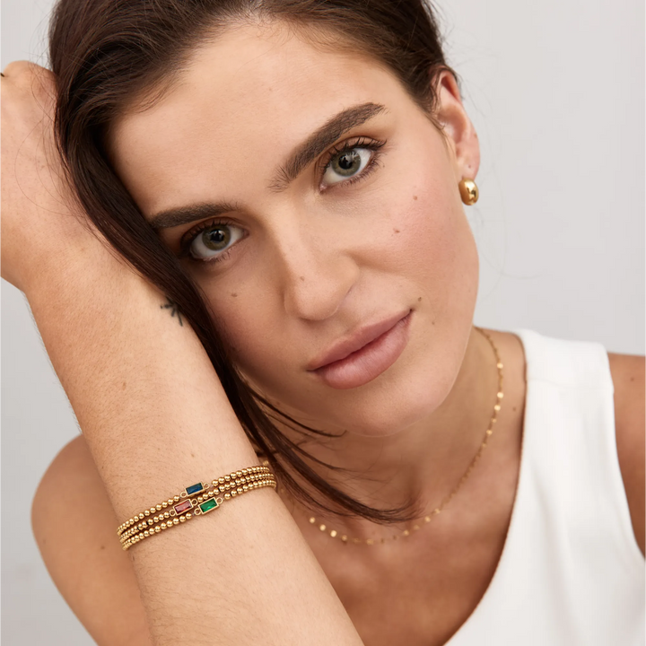Arany gyöngyös Birthstone karkötő