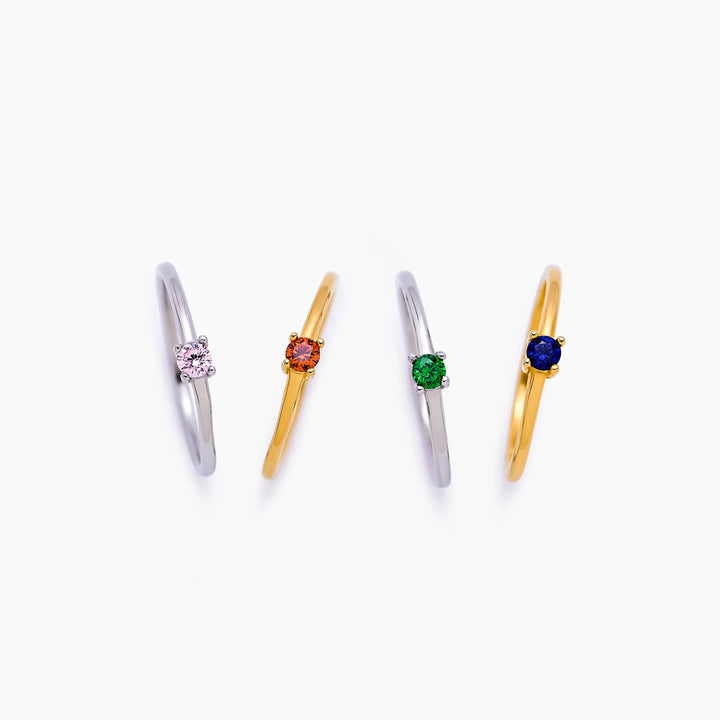 Dainty Birthstone gyűrű
