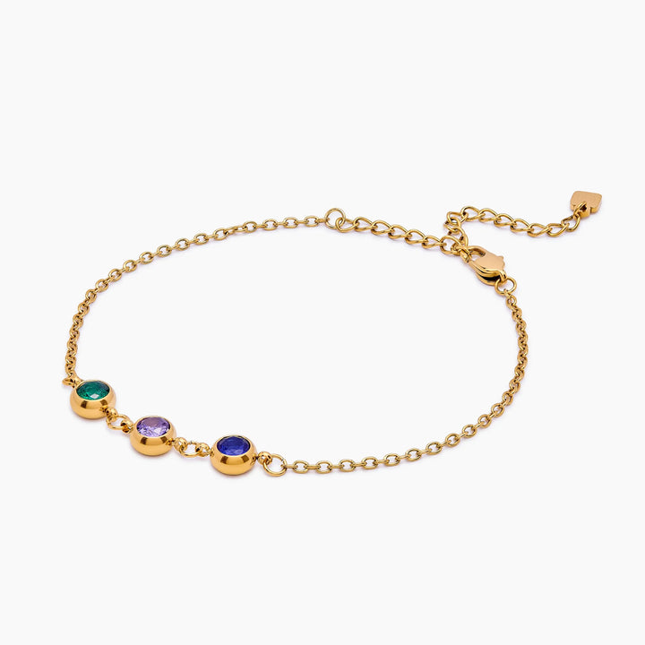 Személyre szabott Multi-Birthstone karkötő