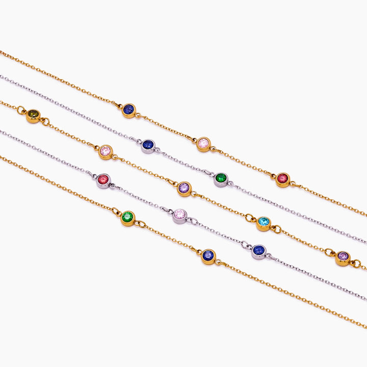 Személyre szabott Multi-Birthstone nyaklánc