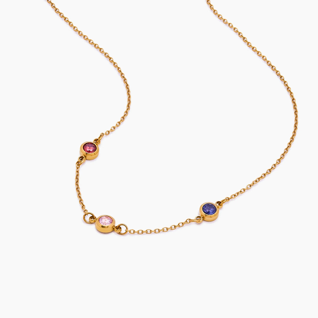 Személyre szabott Multi-Birthstone nyaklánc