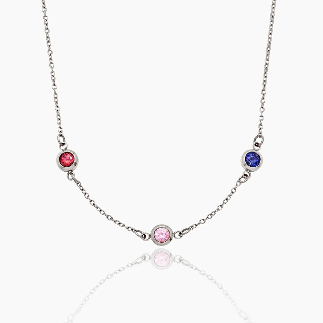 Személyre szabott Multi-Birthstone nyaklánc