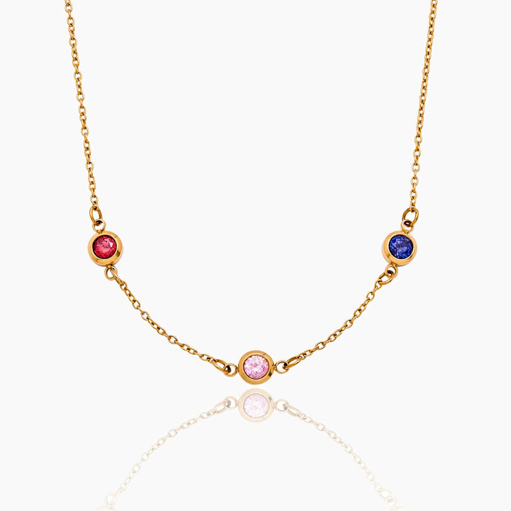 Személyre szabott Multi-Birthstone nyaklánc