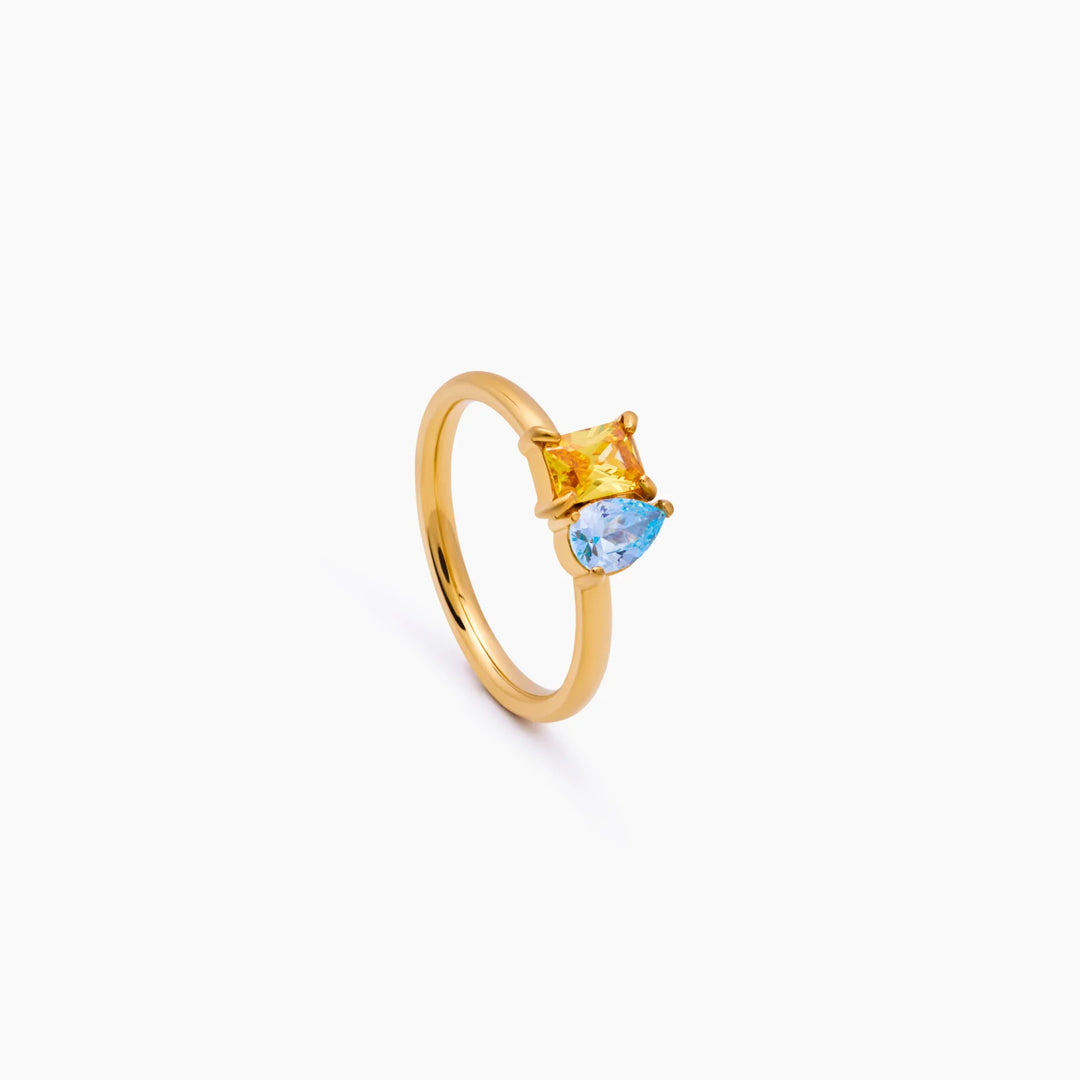 Duo Birthstone gyűrű