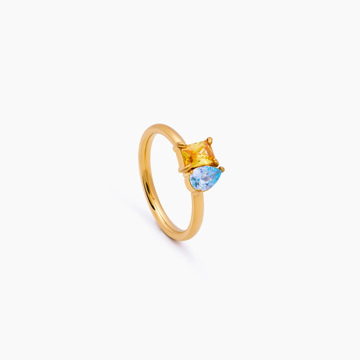 Duo Birthstone gyűrű